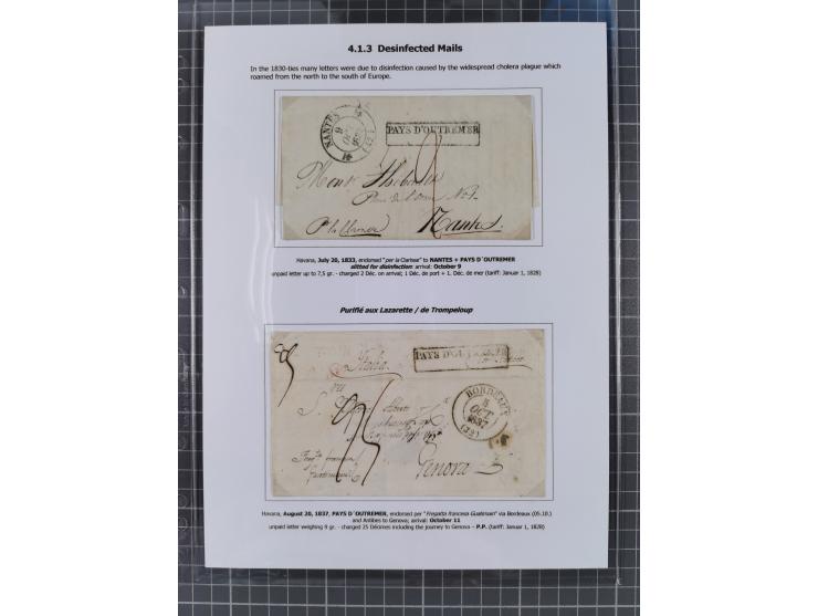 1770/1880 (ca.) Mail across the North Atlantic from-, to and via Cuba, exhibition collection with around 100 letters/letter s