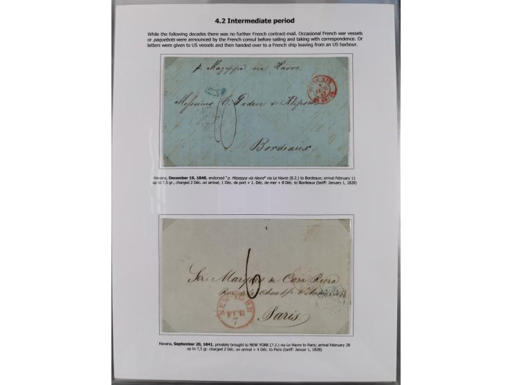 1770/1880 (ca.) Mail across the North Atlantic from-, to and via Cuba, exhibition collection with around 100 letters/letter s