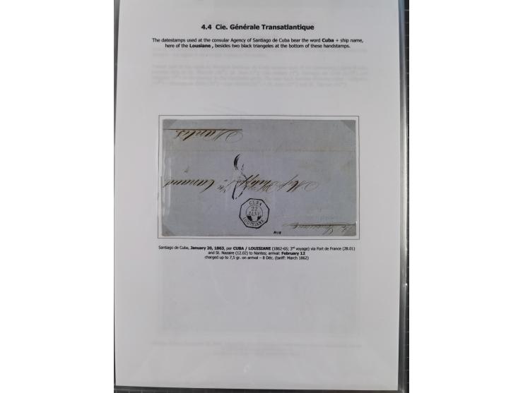 1770/1880 (ca.) Mail across the North Atlantic from-, to and via Cuba, exhibition collection with around 100 letters/letter s
