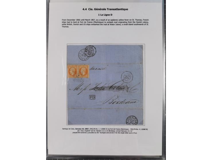 1770/1880 (ca.) Mail across the North Atlantic from-, to and via Cuba, exhibition collection with around 100 letters/letter s