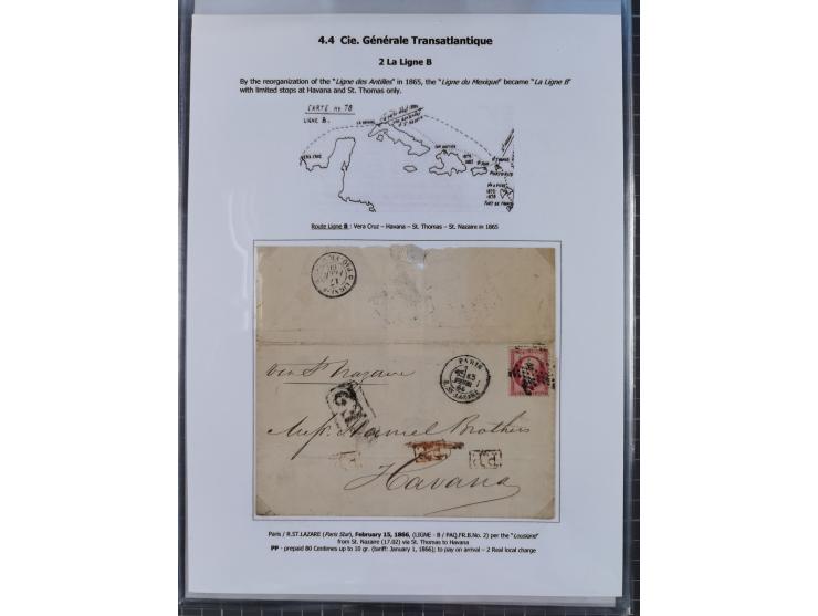 1770/1880 (ca.) Mail across the North Atlantic from-, to and via Cuba, exhibition collection with around 100 letters/letter s