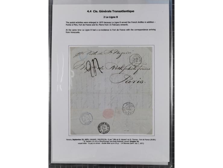 1770/1880 (ca.) Mail across the North Atlantic from-, to and via Cuba, exhibition collection with around 100 letters/letter s