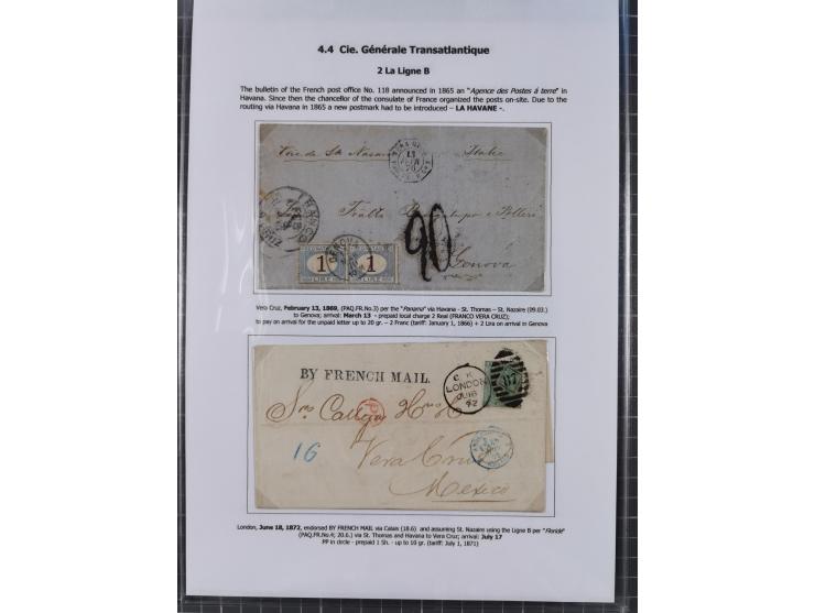 1770/1880 (ca.) Mail across the North Atlantic from-, to and via Cuba, exhibition collection with around 100 letters/letter s