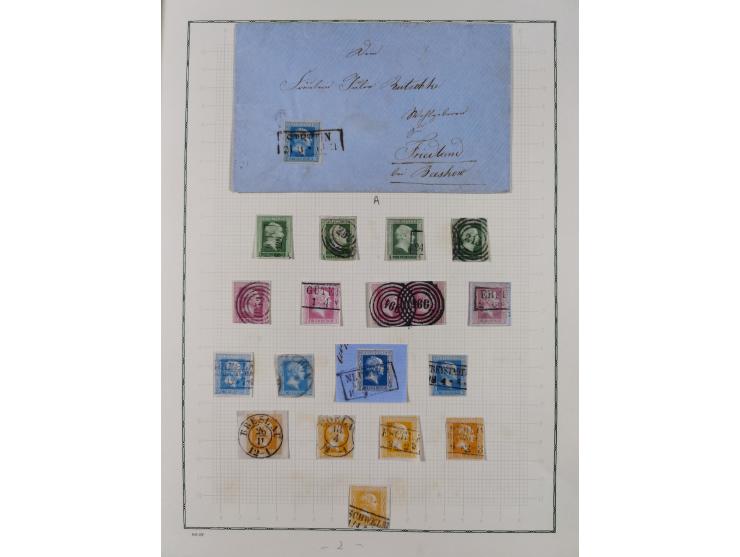 1850/67, kleiner Sammlungsbestand mit Marken, Briefstücken, Einheiten und rund 180 Briefen und Ganzsachen, dabei kleine Numme