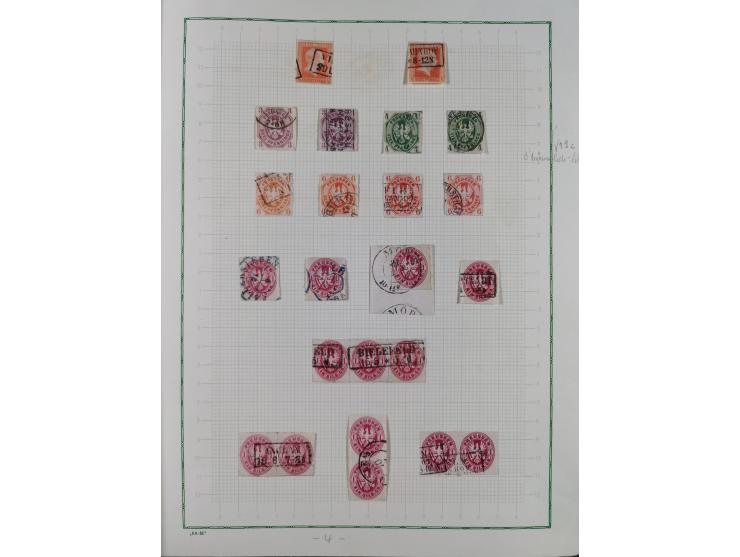 1850/67, kleiner Sammlungsbestand mit Marken, Briefstücken, Einheiten und rund 180 Briefen und Ganzsachen, dabei kleine Numme