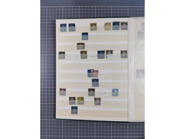 1850/67, kleiner Sammlungsbestand mit Marken, Briefstücken, Einheiten und rund 180 Briefen und Ganzsachen, dabei kleine Numme