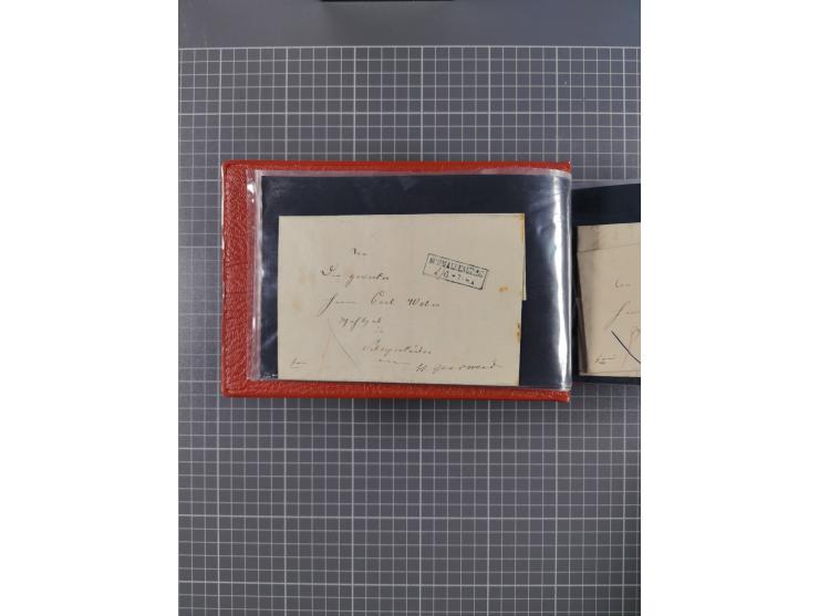 1850/67, kleiner Sammlungsbestand mit Marken, Briefstücken, Einheiten und rund 180 Briefen und Ganzsachen, dabei kleine Numme