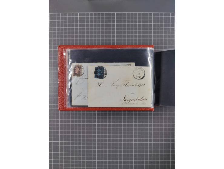 1850/67, kleiner Sammlungsbestand mit Marken, Briefstücken, Einheiten und rund 180 Briefen und Ganzsachen, dabei kleine Numme