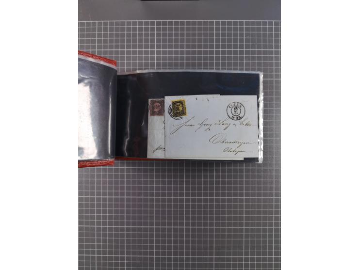 1850/67, kleiner Sammlungsbestand mit Marken, Briefstücken, Einheiten und rund 180 Briefen und Ganzsachen, dabei kleine Numme