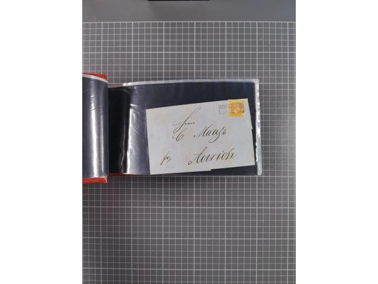 1850/67, kleiner Sammlungsbestand mit Marken, Briefstücken, Einheiten und rund 180 Briefen und Ganzsachen, dabei kleine Numme