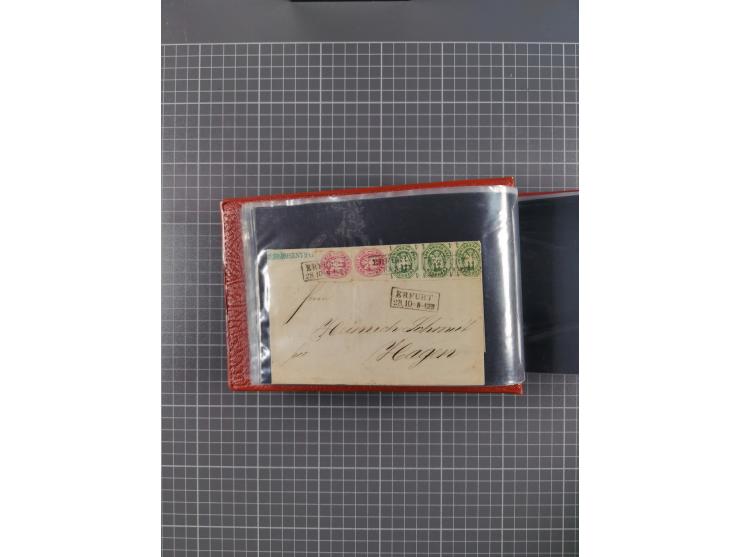 1850/67, kleiner Sammlungsbestand mit Marken, Briefstücken, Einheiten und rund 180 Briefen und Ganzsachen, dabei kleine Numme