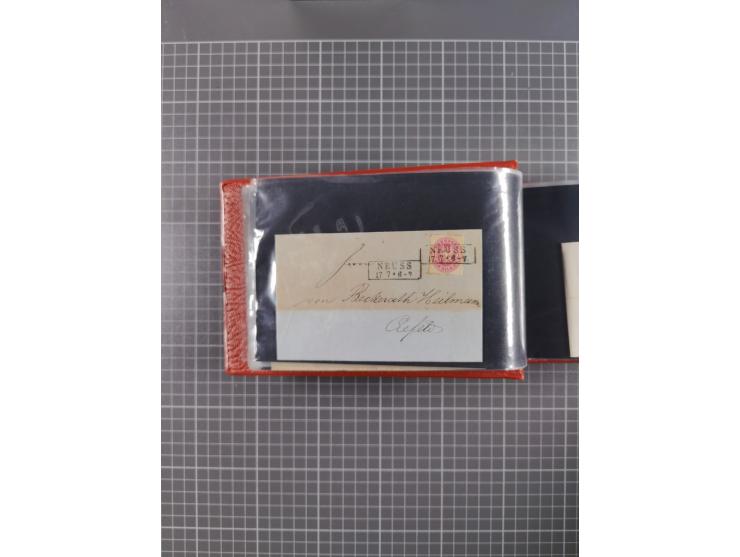 1850/67, kleiner Sammlungsbestand mit Marken, Briefstücken, Einheiten und rund 180 Briefen und Ganzsachen, dabei kleine Numme