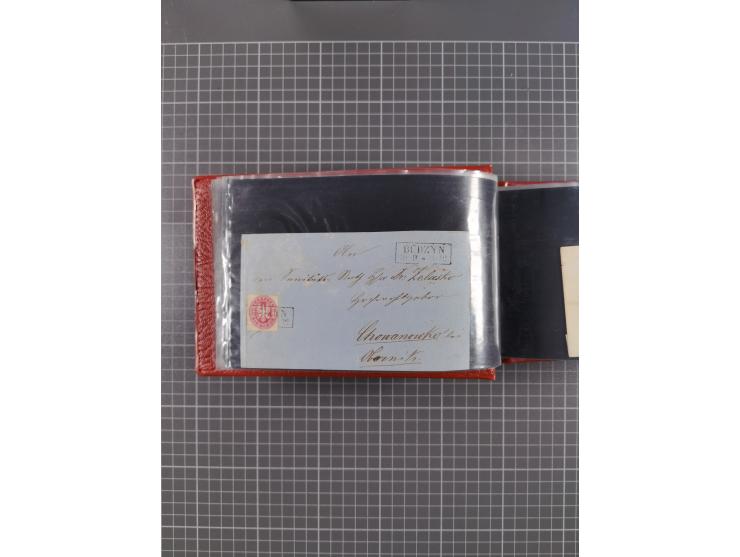 1850/67, kleiner Sammlungsbestand mit Marken, Briefstücken, Einheiten und rund 180 Briefen und Ganzsachen, dabei kleine Numme