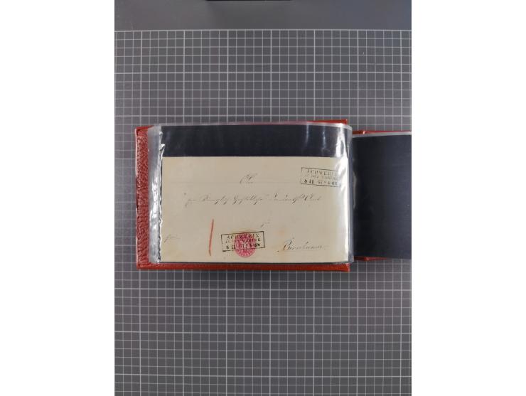 1850/67, kleiner Sammlungsbestand mit Marken, Briefstücken, Einheiten und rund 180 Briefen und Ganzsachen, dabei kleine Numme