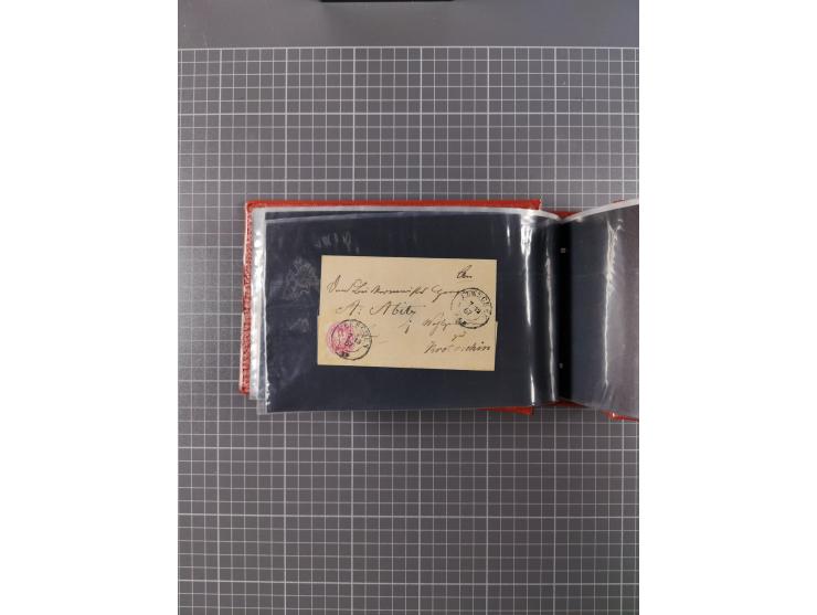 1850/67, kleiner Sammlungsbestand mit Marken, Briefstücken, Einheiten und rund 180 Briefen und Ganzsachen, dabei kleine Numme