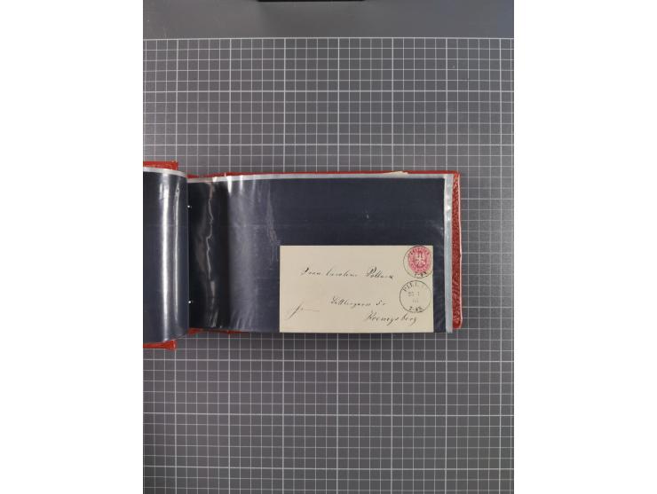 1850/67, kleiner Sammlungsbestand mit Marken, Briefstücken, Einheiten und rund 180 Briefen und Ganzsachen, dabei kleine Numme