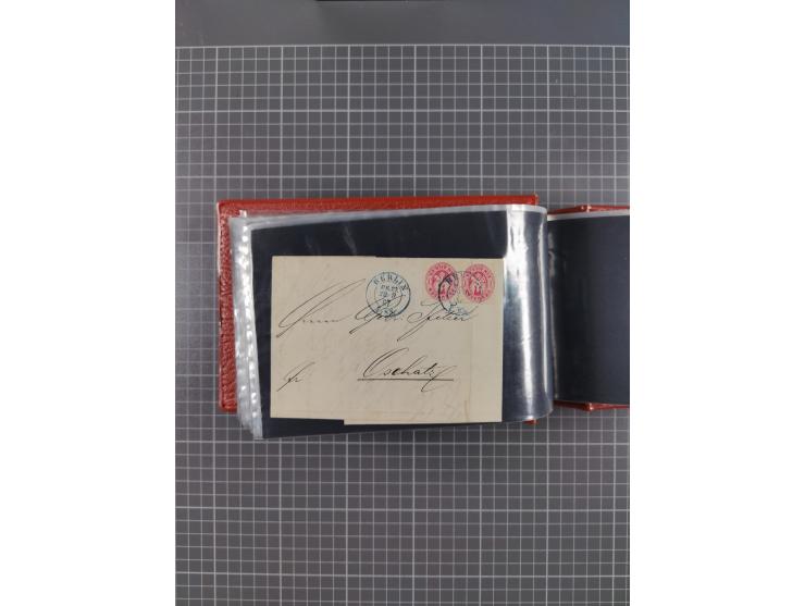 1850/67, kleiner Sammlungsbestand mit Marken, Briefstücken, Einheiten und rund 180 Briefen und Ganzsachen, dabei kleine Numme