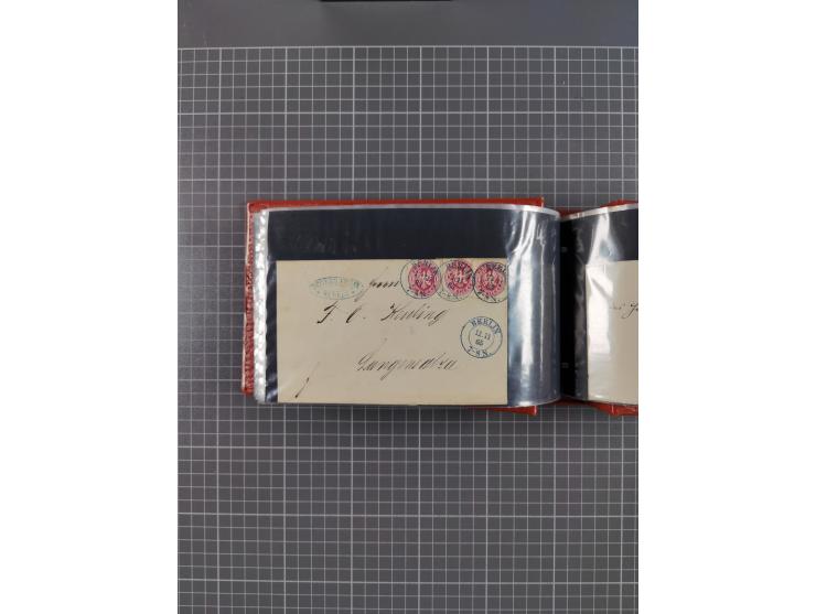 1850/67, kleiner Sammlungsbestand mit Marken, Briefstücken, Einheiten und rund 180 Briefen und Ganzsachen, dabei kleine Numme
