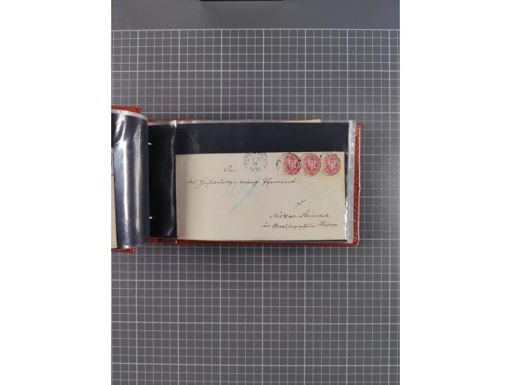 1850/67, kleiner Sammlungsbestand mit Marken, Briefstücken, Einheiten und rund 180 Briefen und Ganzsachen, dabei kleine Numme