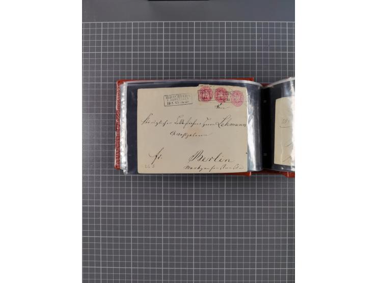 1850/67, kleiner Sammlungsbestand mit Marken, Briefstücken, Einheiten und rund 180 Briefen und Ganzsachen, dabei kleine Numme