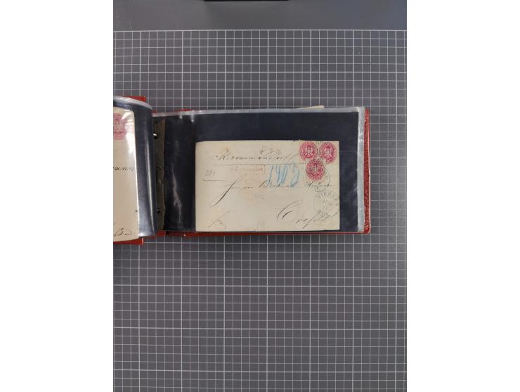 1850/67, kleiner Sammlungsbestand mit Marken, Briefstücken, Einheiten und rund 180 Briefen und Ganzsachen, dabei kleine Numme