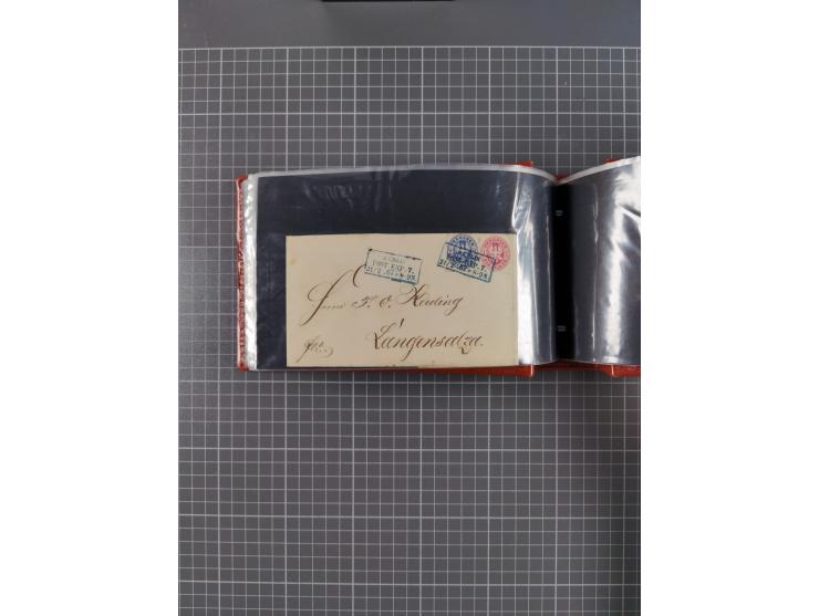 1850/67, kleiner Sammlungsbestand mit Marken, Briefstücken, Einheiten und rund 180 Briefen und Ganzsachen, dabei kleine Numme