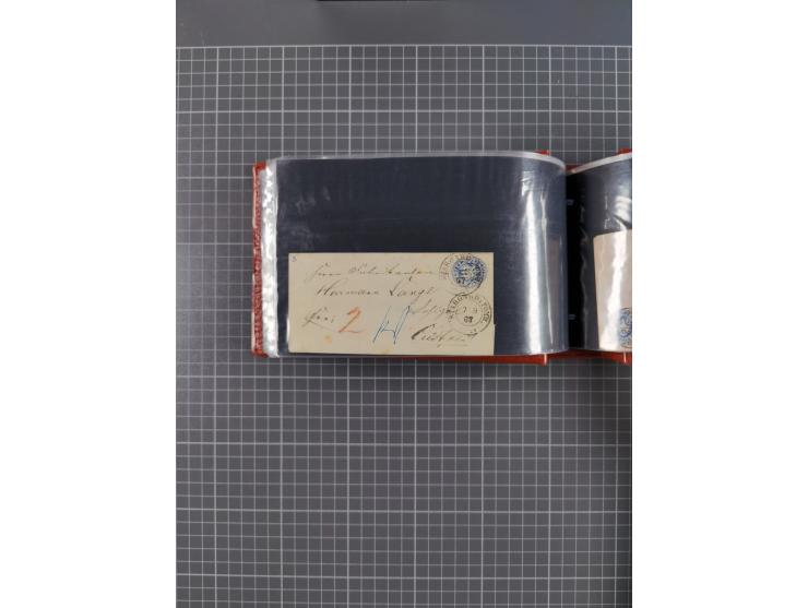 1850/67, kleiner Sammlungsbestand mit Marken, Briefstücken, Einheiten und rund 180 Briefen und Ganzsachen, dabei kleine Numme