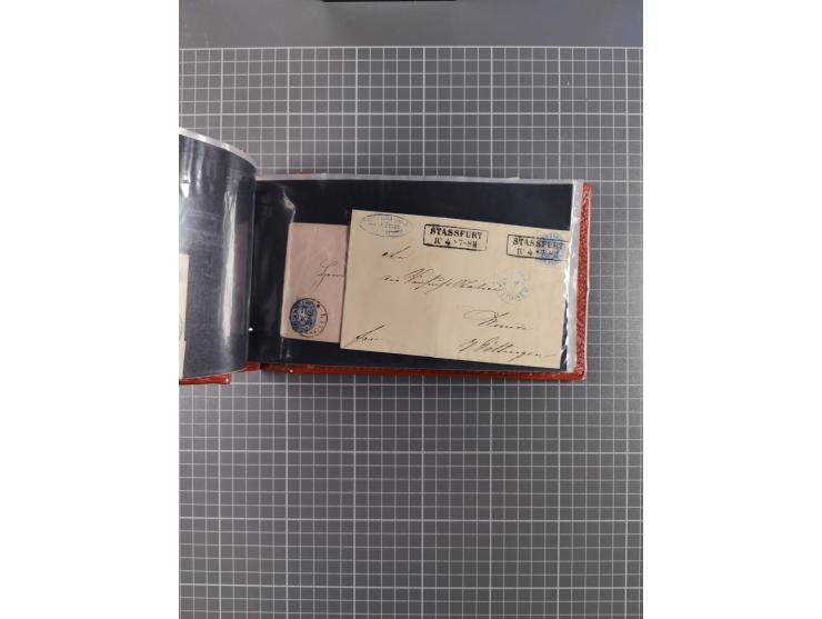 1850/67, kleiner Sammlungsbestand mit Marken, Briefstücken, Einheiten und rund 180 Briefen und Ganzsachen, dabei kleine Numme