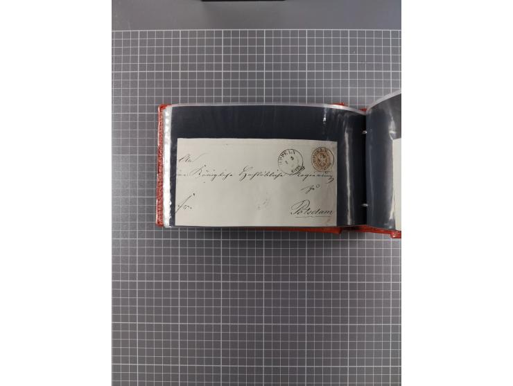1850/67, kleiner Sammlungsbestand mit Marken, Briefstücken, Einheiten und rund 180 Briefen und Ganzsachen, dabei kleine Numme