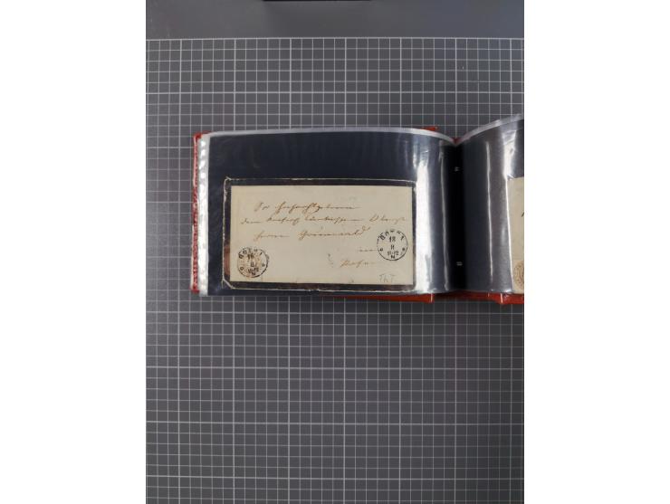 1850/67, kleiner Sammlungsbestand mit Marken, Briefstücken, Einheiten und rund 180 Briefen und Ganzsachen, dabei kleine Numme