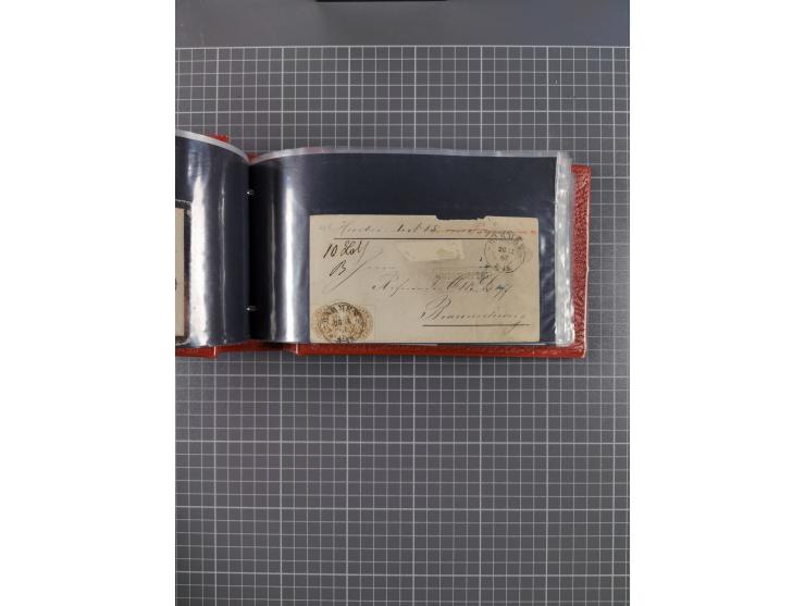 1850/67, kleiner Sammlungsbestand mit Marken, Briefstücken, Einheiten und rund 180 Briefen und Ganzsachen, dabei kleine Numme