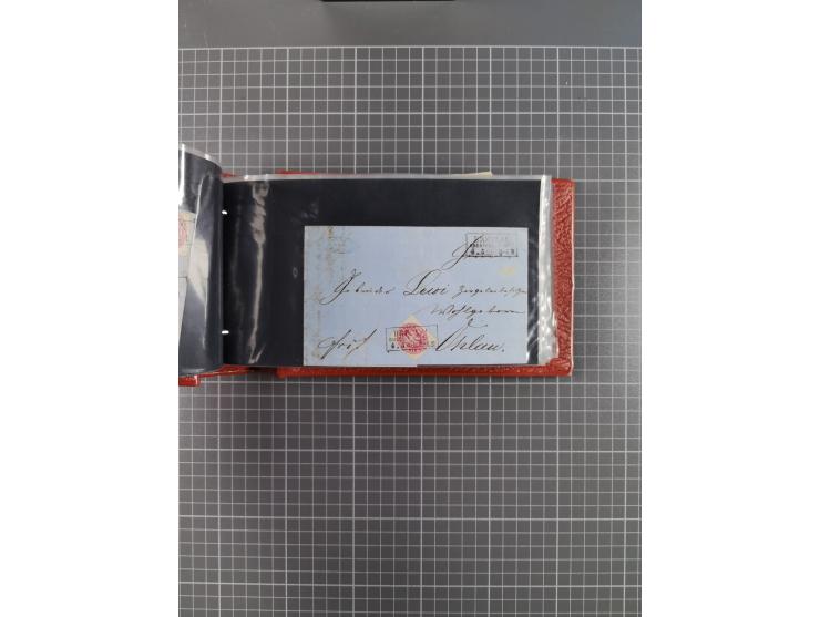 1850/67, kleiner Sammlungsbestand mit Marken, Briefstücken, Einheiten und rund 180 Briefen und Ganzsachen, dabei kleine Numme