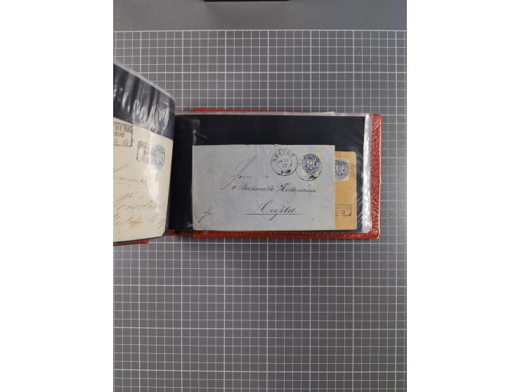 1850/67, kleiner Sammlungsbestand mit Marken, Briefstücken, Einheiten und rund 180 Briefen und Ganzsachen, dabei kleine Numme