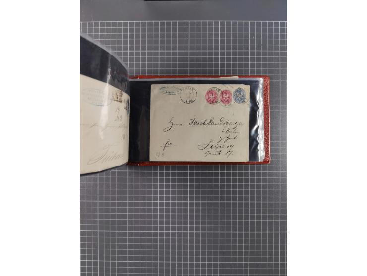 1850/67, kleiner Sammlungsbestand mit Marken, Briefstücken, Einheiten und rund 180 Briefen und Ganzsachen, dabei kleine Numme