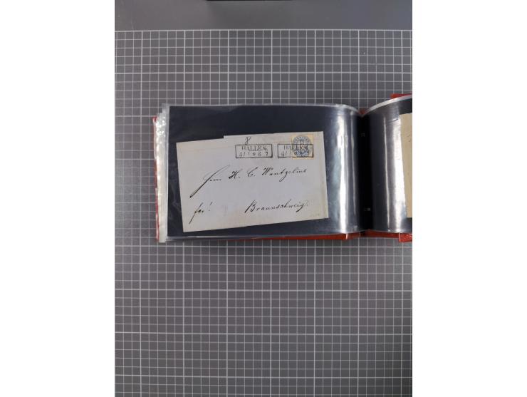 1850/67, kleiner Sammlungsbestand mit Marken, Briefstücken, Einheiten und rund 180 Briefen und Ganzsachen, dabei kleine Numme