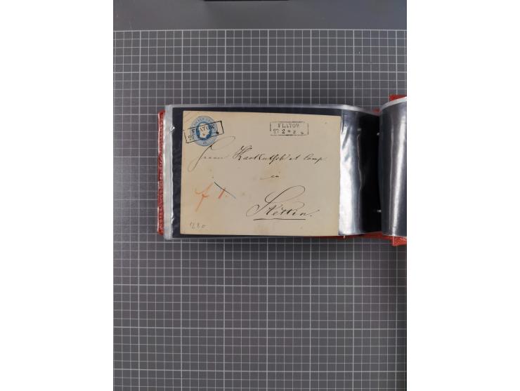 1850/67, kleiner Sammlungsbestand mit Marken, Briefstücken, Einheiten und rund 180 Briefen und Ganzsachen, dabei kleine Numme