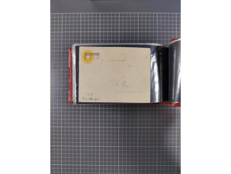 1850/67, kleiner Sammlungsbestand mit Marken, Briefstücken, Einheiten und rund 180 Briefen und Ganzsachen, dabei kleine Numme