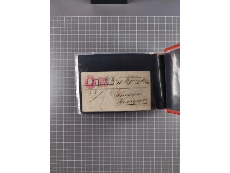 1850/67, kleiner Sammlungsbestand mit Marken, Briefstücken, Einheiten und rund 180 Briefen und Ganzsachen, dabei kleine Numme