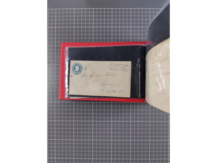 1850/67, kleiner Sammlungsbestand mit Marken, Briefstücken, Einheiten und rund 180 Briefen und Ganzsachen, dabei kleine Numme