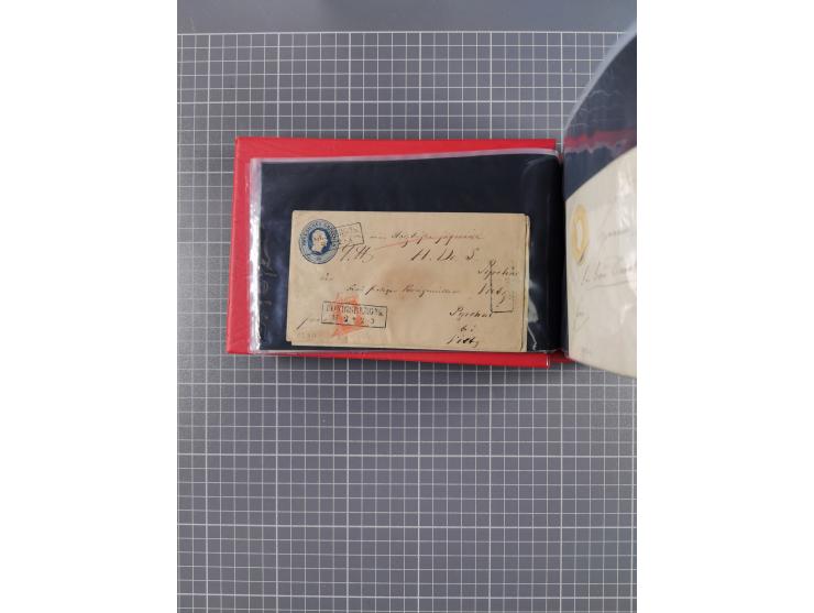1850/67, kleiner Sammlungsbestand mit Marken, Briefstücken, Einheiten und rund 180 Briefen und Ganzsachen, dabei kleine Numme