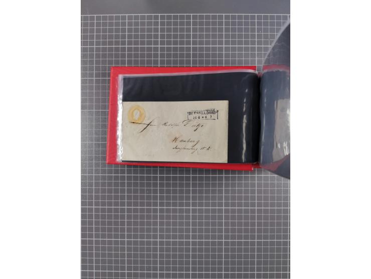 1850/67, kleiner Sammlungsbestand mit Marken, Briefstücken, Einheiten und rund 180 Briefen und Ganzsachen, dabei kleine Numme