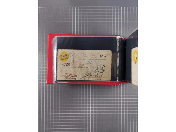 1850/67, kleiner Sammlungsbestand mit Marken, Briefstücken, Einheiten und rund 180 Briefen und Ganzsachen, dabei kleine Numme