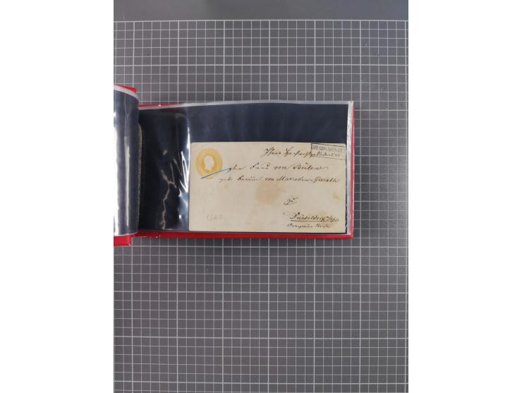 1850/67, kleiner Sammlungsbestand mit Marken, Briefstücken, Einheiten und rund 180 Briefen und Ganzsachen, dabei kleine Numme