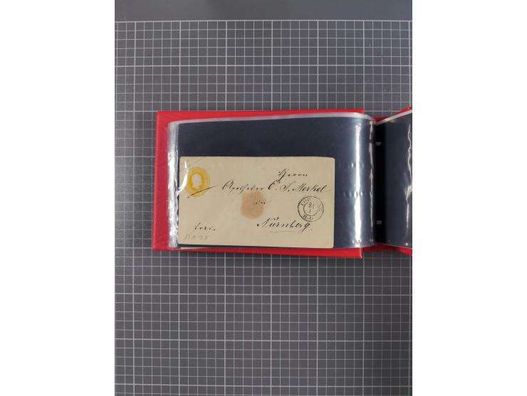 1850/67, kleiner Sammlungsbestand mit Marken, Briefstücken, Einheiten und rund 180 Briefen und Ganzsachen, dabei kleine Numme