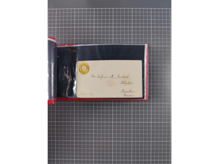 1850/67, kleiner Sammlungsbestand mit Marken, Briefstücken, Einheiten und rund 180 Briefen und Ganzsachen, dabei kleine Numme