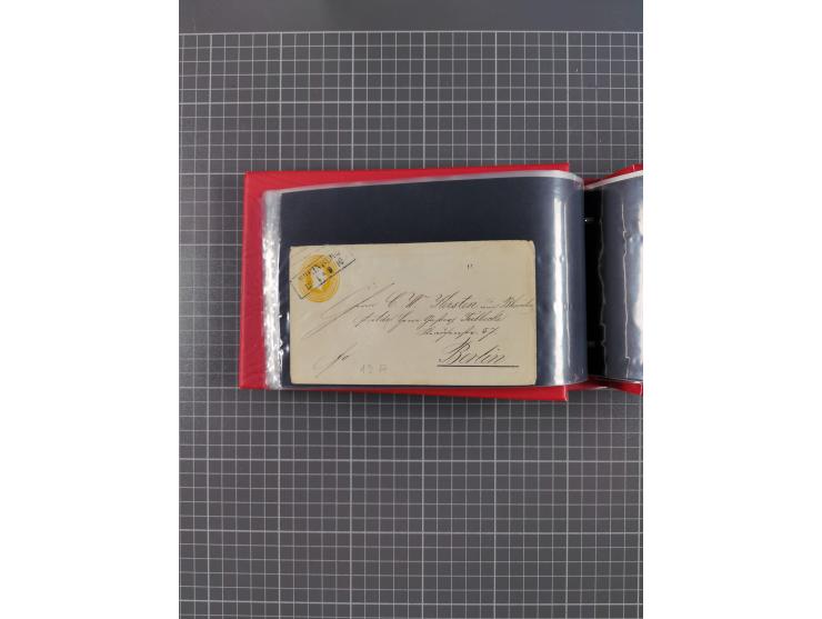 1850/67, kleiner Sammlungsbestand mit Marken, Briefstücken, Einheiten und rund 180 Briefen und Ganzsachen, dabei kleine Numme