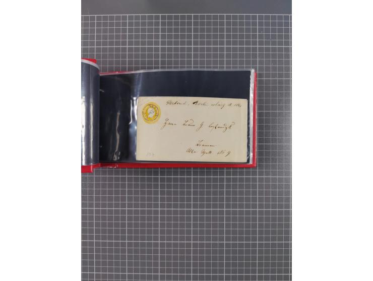 1850/67, kleiner Sammlungsbestand mit Marken, Briefstücken, Einheiten und rund 180 Briefen und Ganzsachen, dabei kleine Numme