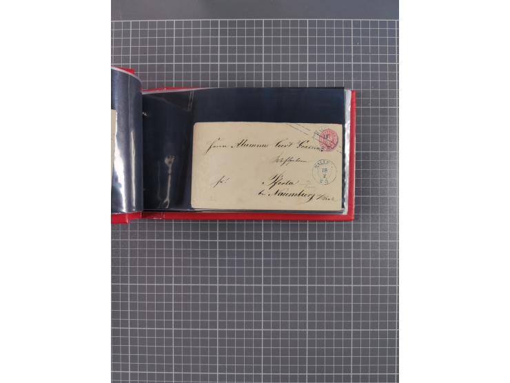 1850/67, kleiner Sammlungsbestand mit Marken, Briefstücken, Einheiten und rund 180 Briefen und Ganzsachen, dabei kleine Numme