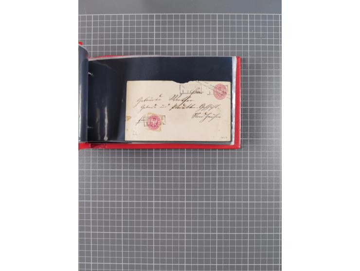 1850/67, kleiner Sammlungsbestand mit Marken, Briefstücken, Einheiten und rund 180 Briefen und Ganzsachen, dabei kleine Numme