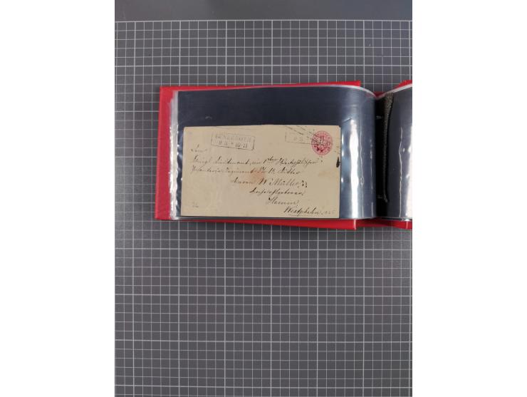 1850/67, kleiner Sammlungsbestand mit Marken, Briefstücken, Einheiten und rund 180 Briefen und Ganzsachen, dabei kleine Numme